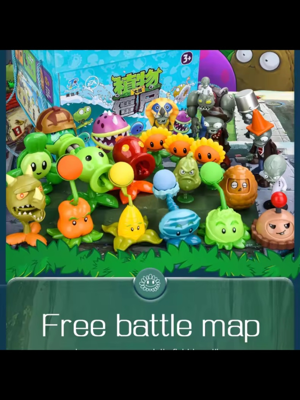 Plants Vs. Zombies Complete Set - Figure Toy With Storage Bucket Map - Picture 11 of 11